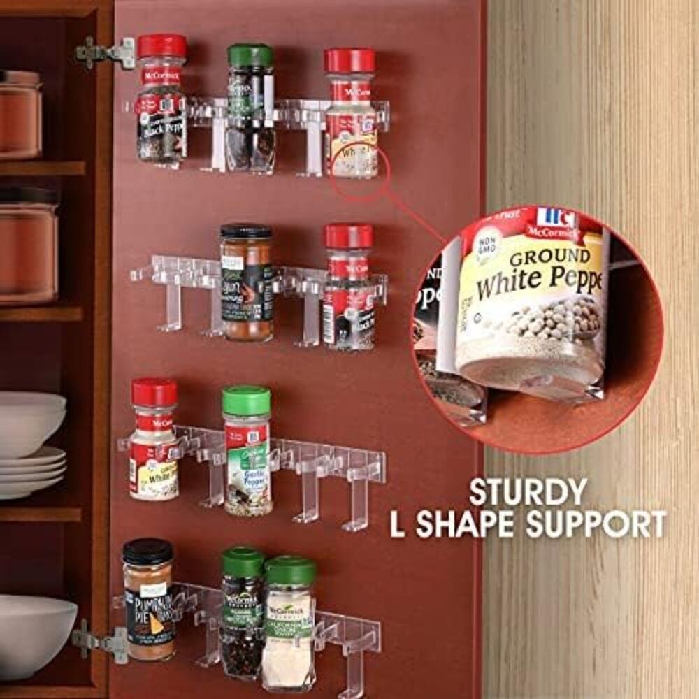 50-Jar Spice Gripper Strip Clips — Clear | NEW